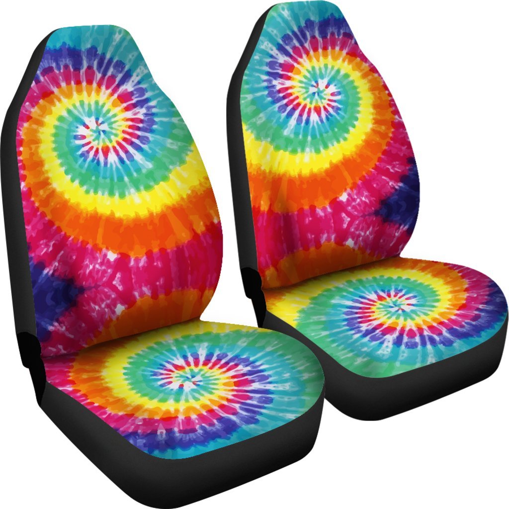 Green And Blue Tie Dye Car Seat Covers