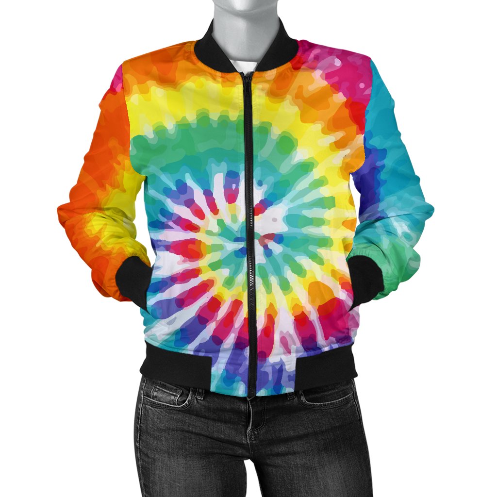 Tie Dye Women Casual Bomber Jacket