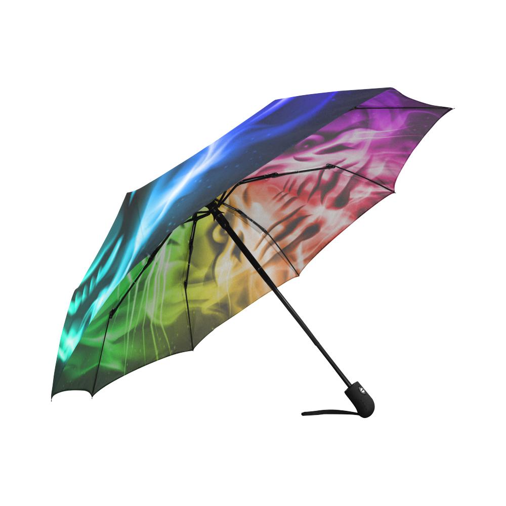 Tiger Head Colorful Automatic Foldable Umbrella
