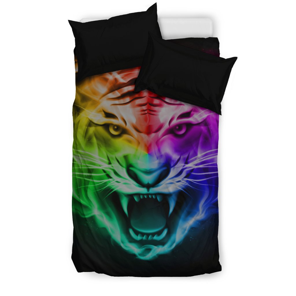 Tiger Head Colorful Duvet Cover Bedding Set