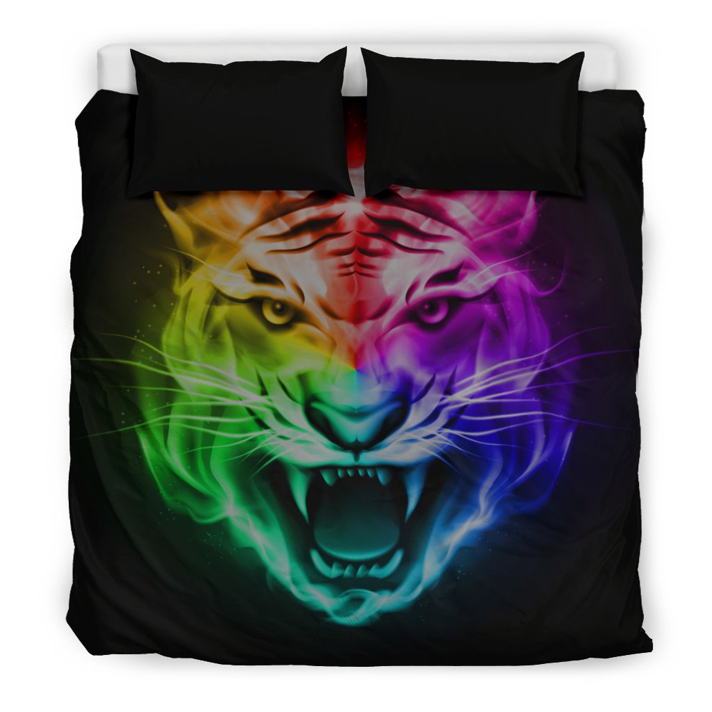 Tiger Head Colorful Duvet Cover Bedding Set
