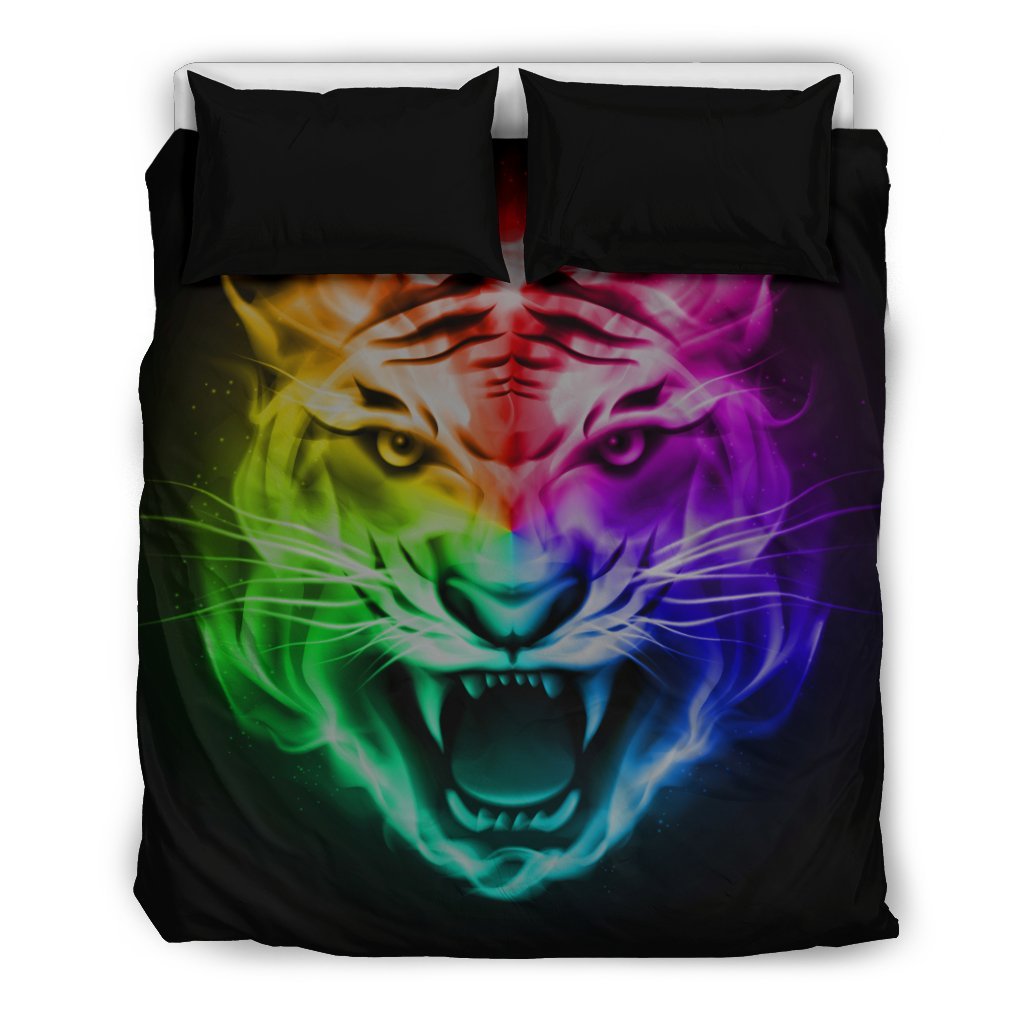 Tiger Head Colorful Duvet Cover Bedding Set
