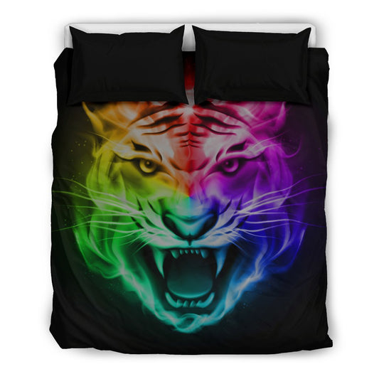 Tiger Head Colorful Duvet Cover Bedding Set