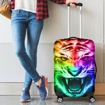 Tiger Head Colorful Luggage Cover Protector