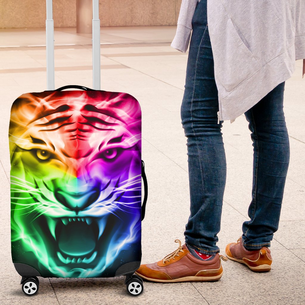 Tiger Head Colorful Luggage Cover Protector