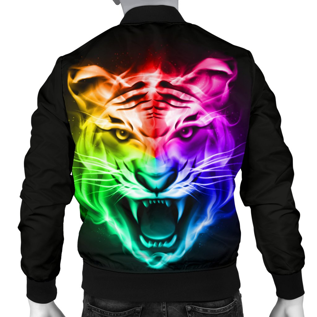 Tiger Head Colorful Men Casual Bomber Jacket