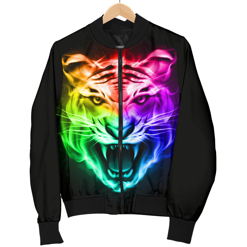 Tiger Head Colorful Men Casual Bomber Jacket