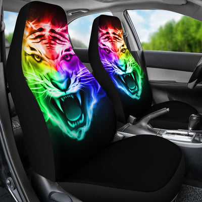 Tiger Head Colorful Universal Fit Car Seat Covers