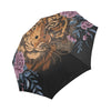 Tiger Head Floral Automatic Foldable Umbrella