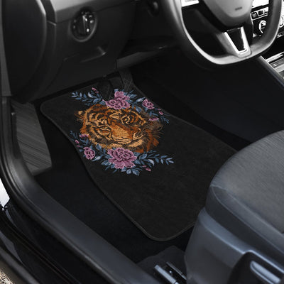 Tiger Head Floral Car Floor Mats