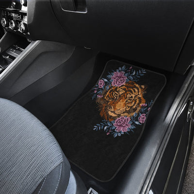 Tiger Head Floral Car Floor Mats