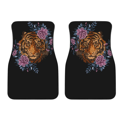 Tiger Head Floral Car Floor Mats