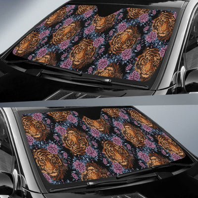 Tiger Head Floral Car Sun Shade-JorJune