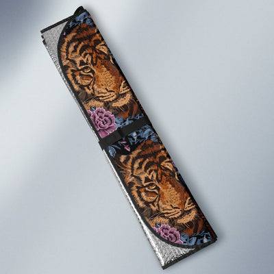 Tiger Head Floral Car Sun Shade-JorJune