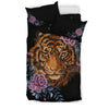 Tiger Head Floral Duvet Cover Bedding Set