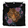 Tiger Head Floral Duvet Cover Bedding Set