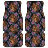 Tiger Head Floral Front and Back Car Floor Mats