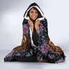 Tiger Head Floral Hooded Blanket-JORJUNE.COM