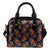 Tiger Head Floral Leather Shoulder Handbag