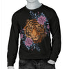 Tiger Head Floral Men Crewneck Sweatshirt