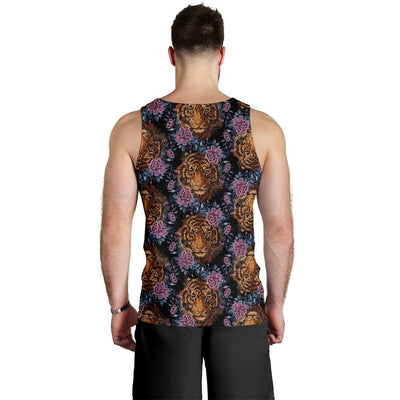 Tiger Head Floral Men Tank Top