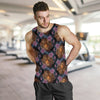 Tiger Head Floral Men Tank Top