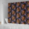 Tiger Head Floral Shower Curtain