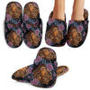 Tiger Head Floral Slippers