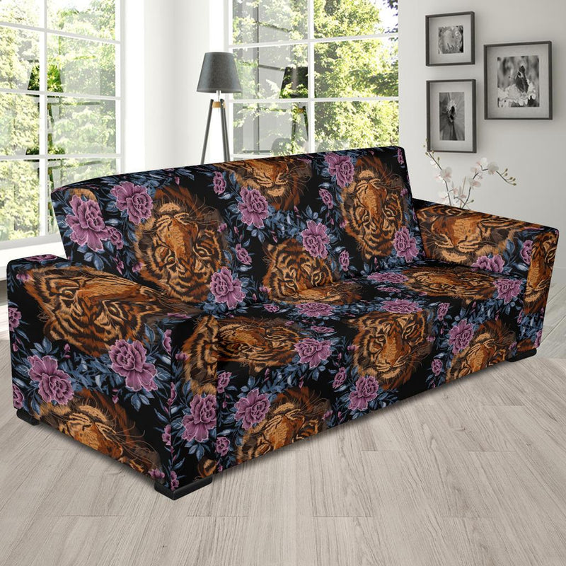 Tiger Head Floral Sofa Slipcover-JORJUNE.COM