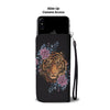 Tiger Head Floral Wallet Phone Case