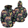 Tiger Tropical Pattern All Over Zip Up Hoodie