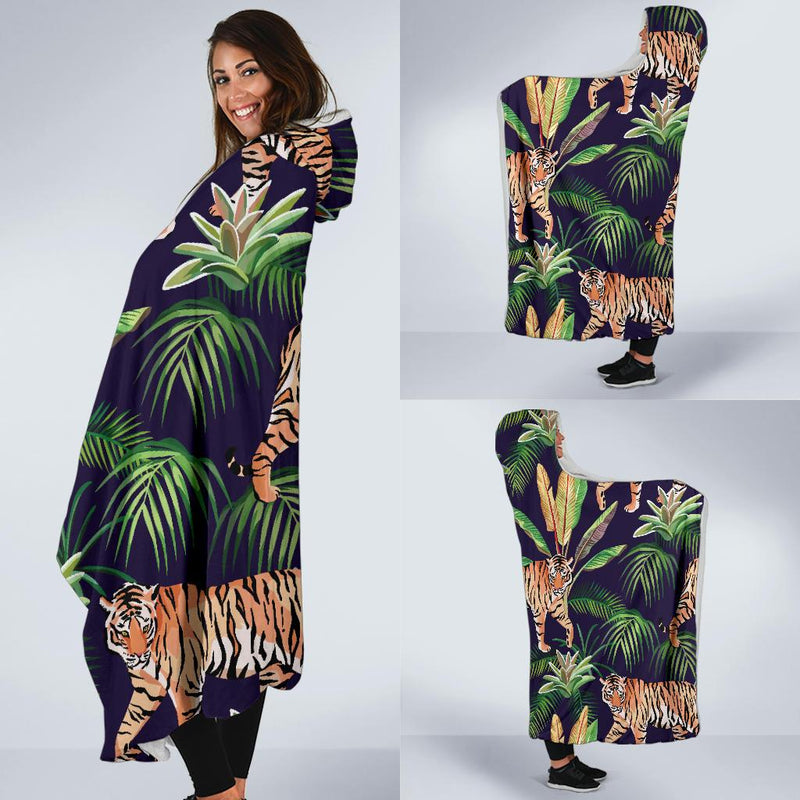 Tiger Jungle Hooded Blanket-JORJUNE.COM