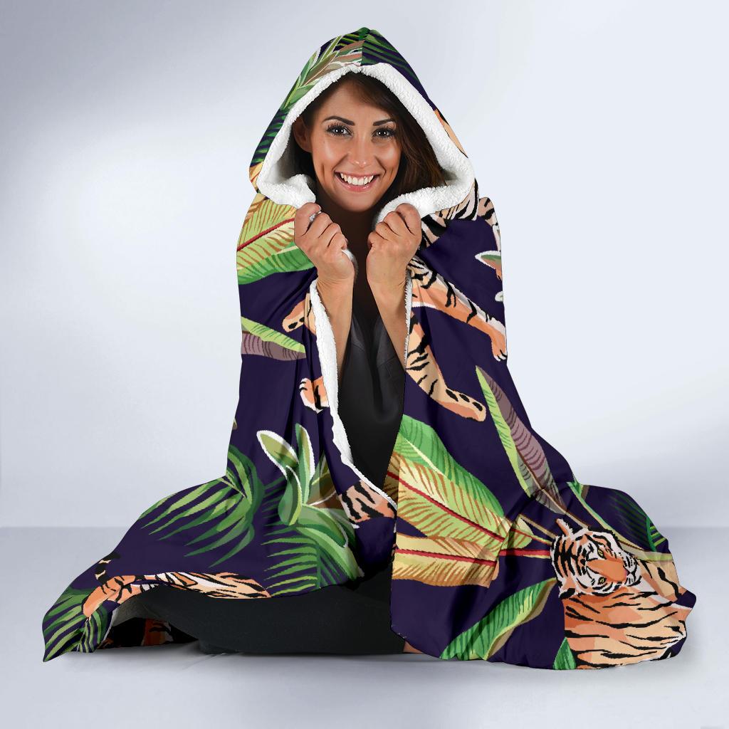 Tiger Jungle Hooded Blanket-JORJUNE.COM