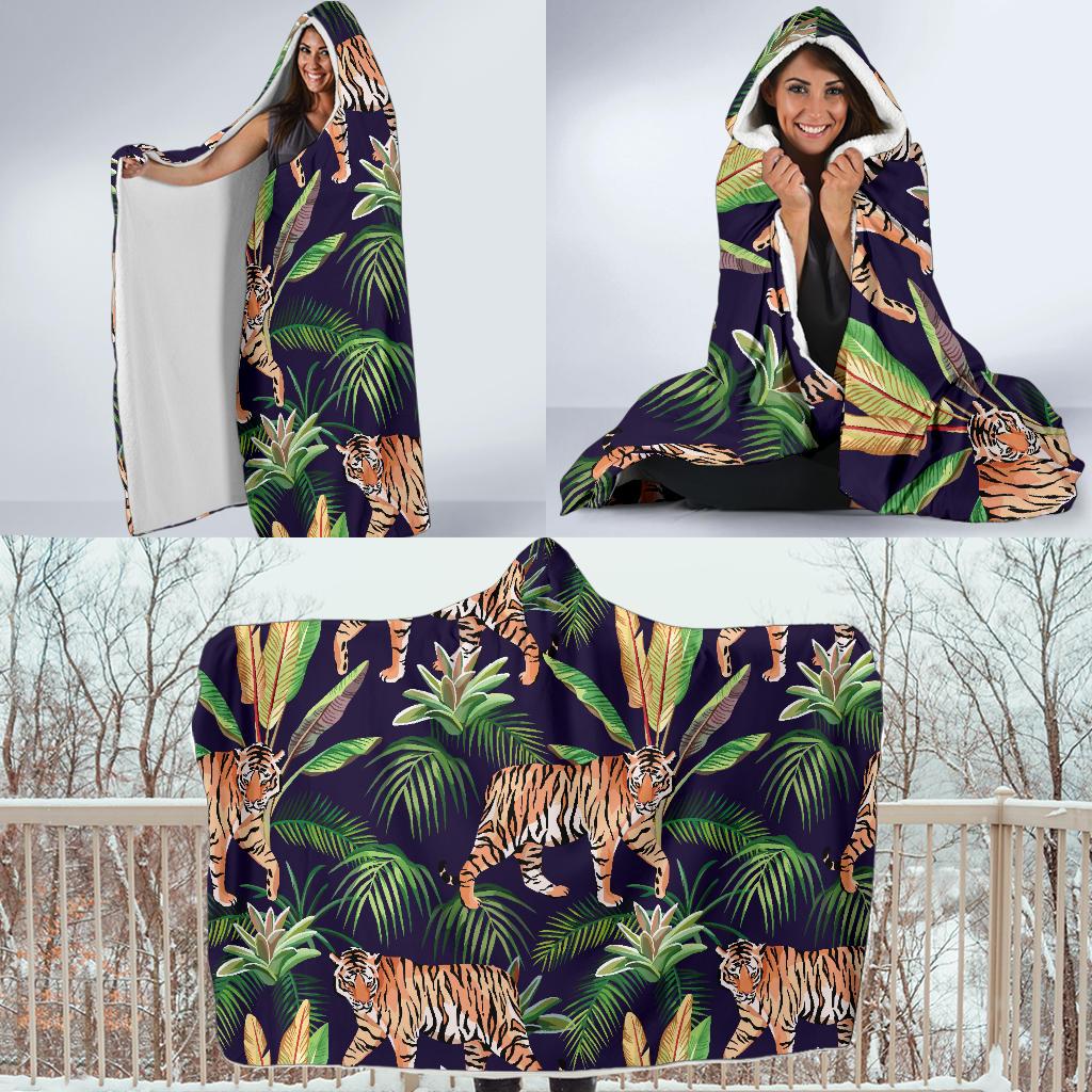 Tiger Jungle Hooded Blanket-JORJUNE.COM