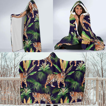 Tiger Jungle Hooded Blanket-JORJUNE.COM