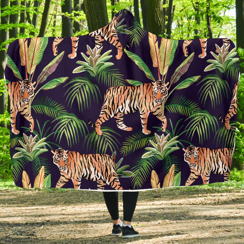 Tiger Jungle Hooded Blanket-JORJUNE.COM