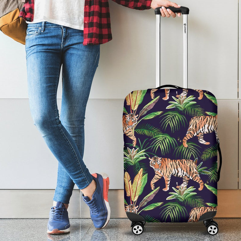 Tiger Tropical Pattern Luggage Cover Protector