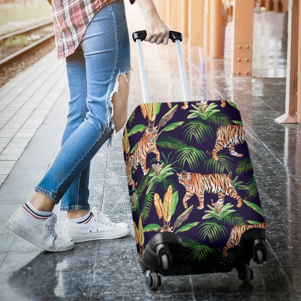 Tiger Tropical Pattern Luggage Cover Protector