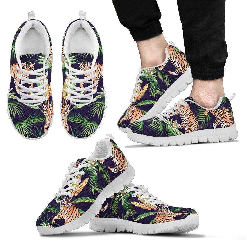 Tiger Tropical Pattern Men Sneakers