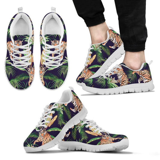 Tiger Tropical Pattern Men Sneakers