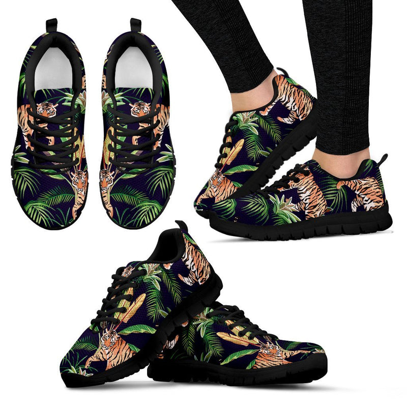 Tiger Tropical Pattern Women Sneakers