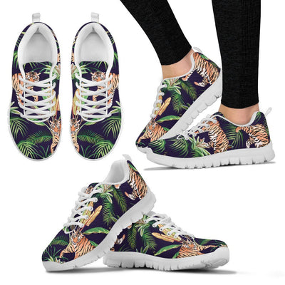 Tiger Tropical Pattern Women Sneakers