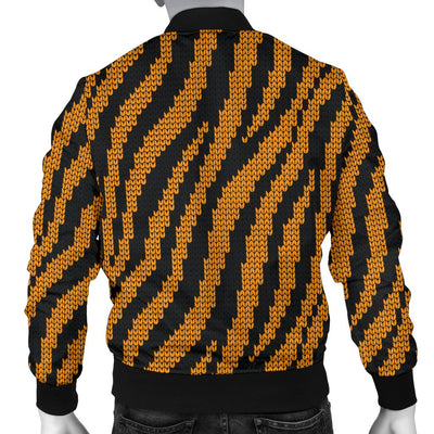 Tiger Knit Skin Men Casual Bomber Jacket