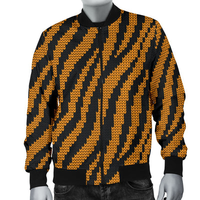 Tiger Knit Skin Men Casual Bomber Jacket