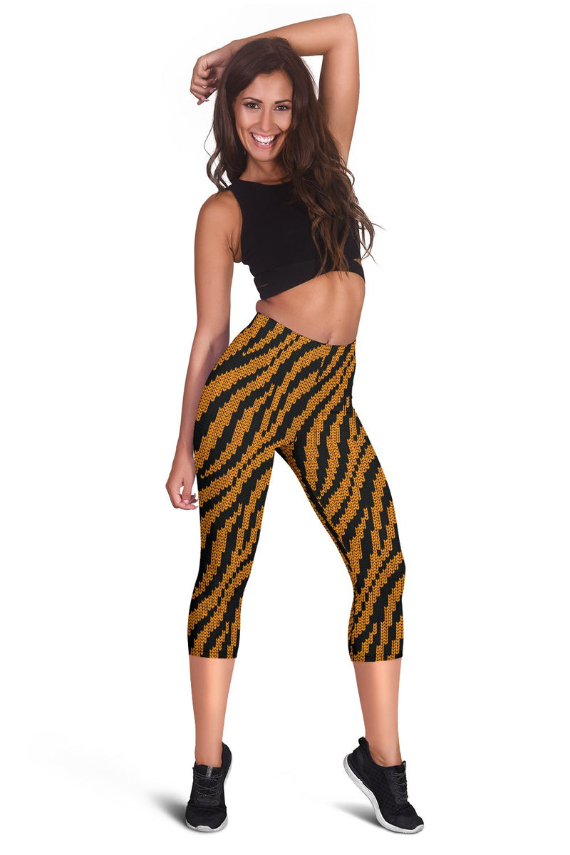 Tiger Knit Skin Women Capris