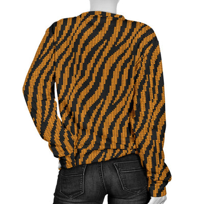 Tiger Knit Skin Women Crewneck Sweatshirt