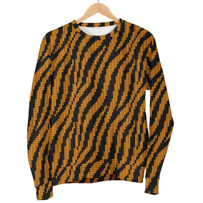 Tiger Knit Skin Women Crewneck Sweatshirt