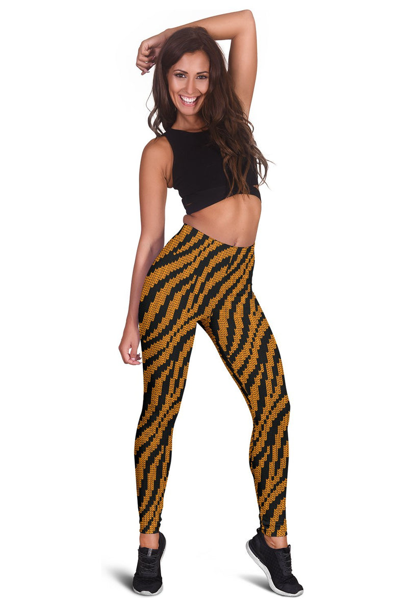 Tiger Knit Skin Women Leggings