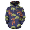 Tiger Pattern Japan Style All Over Zip Up Hoodie