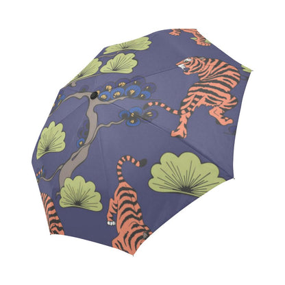 Tiger Pattern Japan Style Automatic Foldable Umbrella